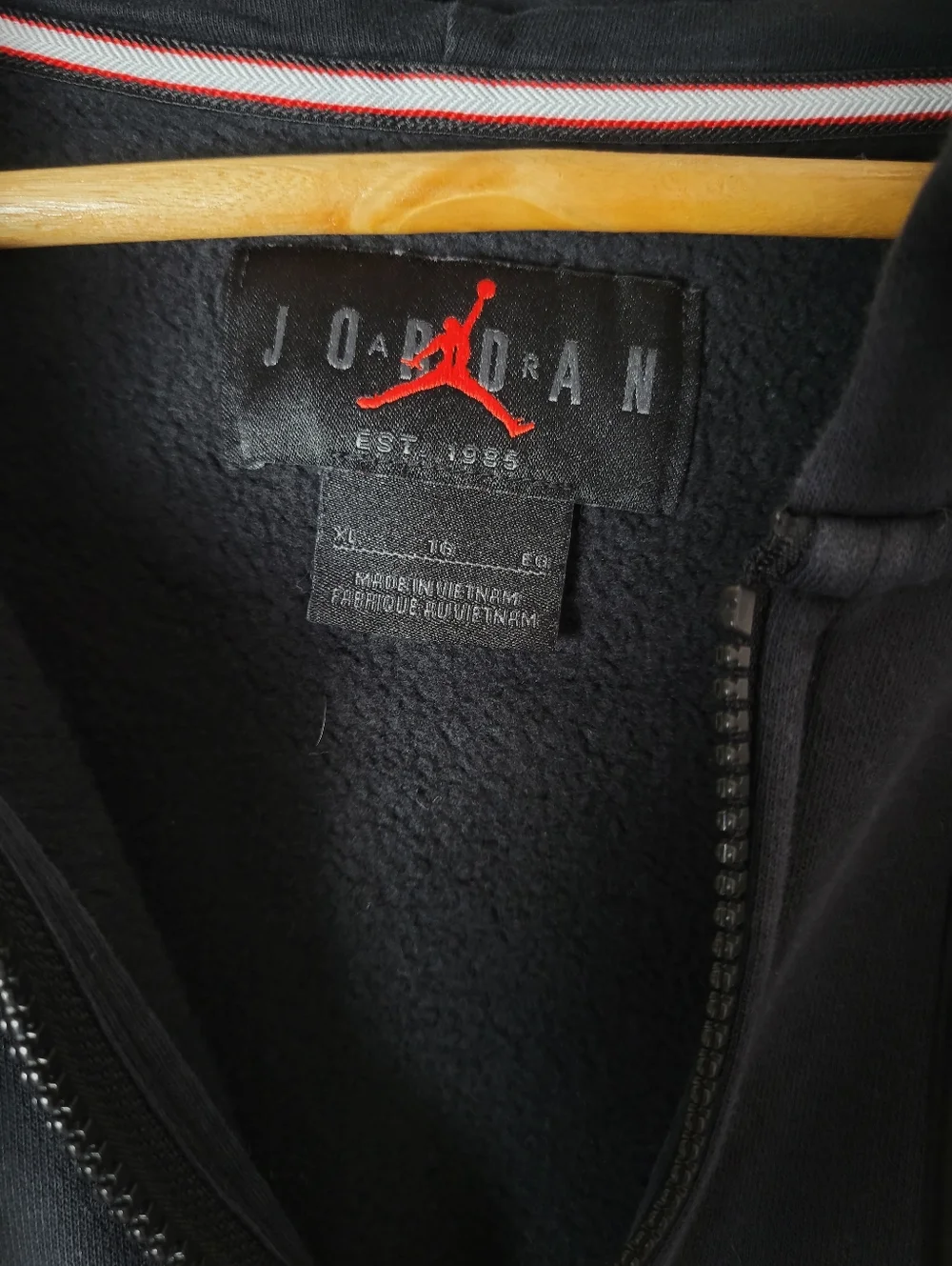 Jordan Brand Full-Zip Hoodie Black Fleece Sweatshirt Mens Size XL